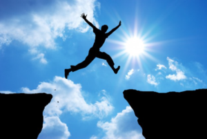 Confidence - jumping across a cliff