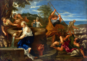 Moses defending the daughters of Jethro - Ciro Ferri (about 1660)