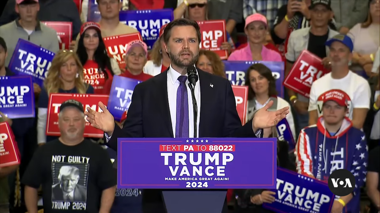 D Vance speaking at a rally in Wilmington, North Carolina as part of the 2024 United States presidential election