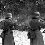 The execution of 56 Polish citizens in Bochnia, near Kraków, during German occupation of Poland, December 18, 1939 in a reprisal for an attack on a German police office two days earlier by the underground organization "White Eagle".