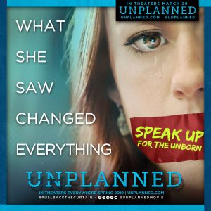 Flyer for anti-abortion movie Unplanned