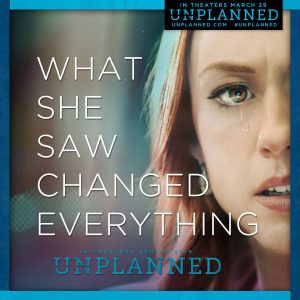 Flyer for anti-abortion movie Unplanned