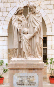 Statue in front of the convent of Joseph and Mary with Baby Jesus - clearly indicates the nuns believe the home belonged to Jesus' family